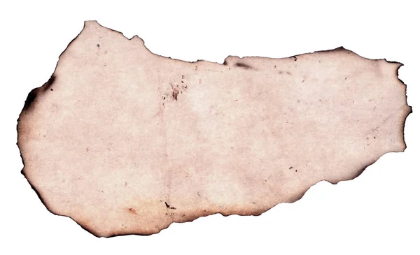 Old Paper Burnt Edges Isolated White Background — Stock Photo, Image