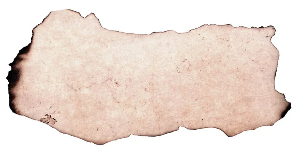 Old Paper Burnt Edges Isolated White Background — Stock Photo, Image
