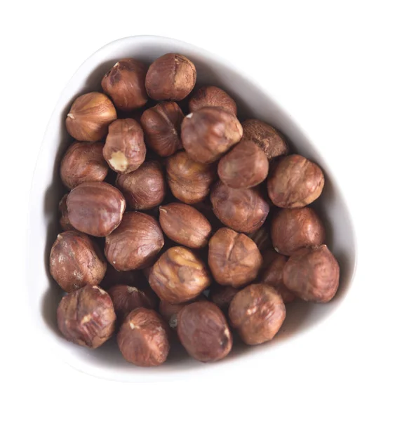 Huzelnuts Bowl White Background — Stock Photo, Image