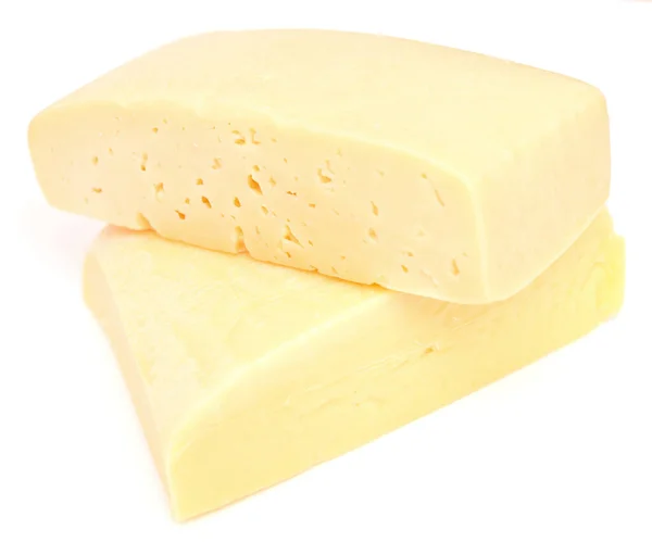 两片奶酪 用白色隔开 — 图库照片