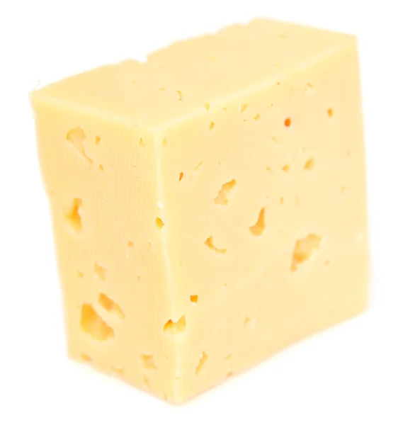 白色背景分离的奶酪立方体 — 图库照片
