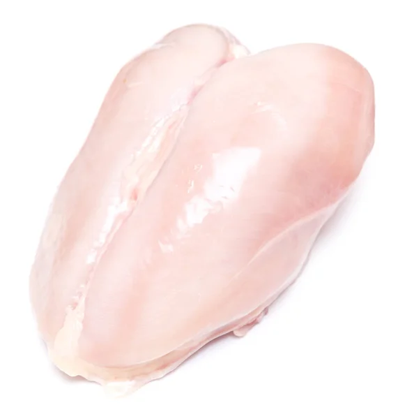 Petto Pollo Senza Pelle Sfondo Bianco — Foto Stock