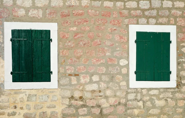 Old Wall Two Windows — Stock Photo, Image