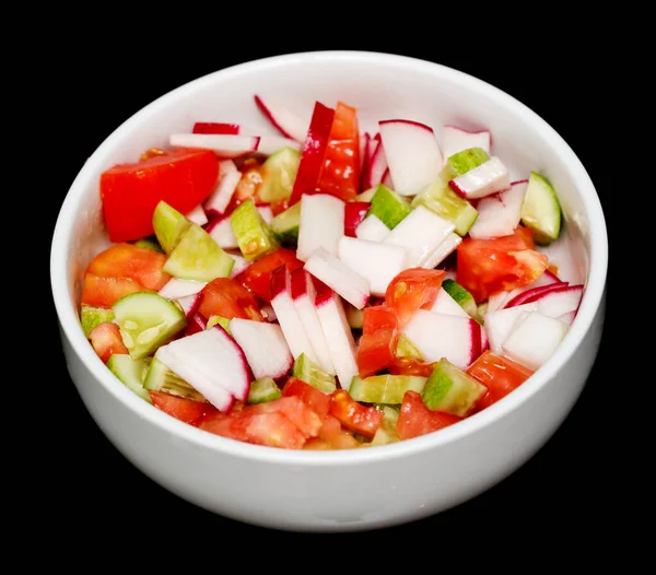 Gesunder Salat Auf Schwarzem Hintergrund — Stockfoto