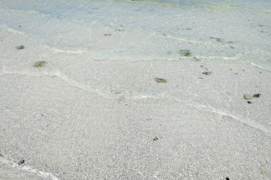 Güzel tropikal kumsallar, beyaz kumlarda dalgalar