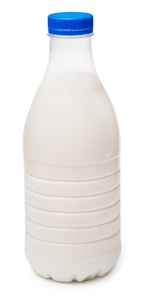 Flasche Mit Milch Isoliert Auf Weißem Hintergrund — Stockfoto