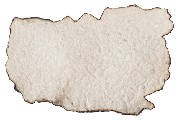 Burnt Cardboard Isolated White Background — Stock Photo, Image