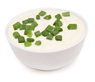 Yeşil soğanlı ekşi krema manzarası