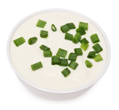 Yeşil soğanlı ekşi krema manzarası