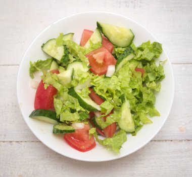 Sebze salatasının en üst görüntüsü