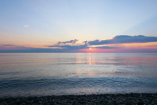 Ранкове Спокійне Море Красивий Схід Сонця — стокове фото