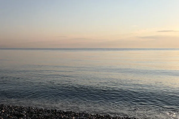 早晨平静的大海 美丽的日出 — 图库照片
