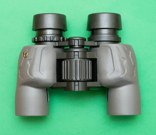 Binoculars Green Background — Stock Photo, Image