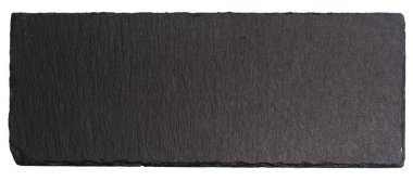 Beyaz arkaplanda siyah taş izi var