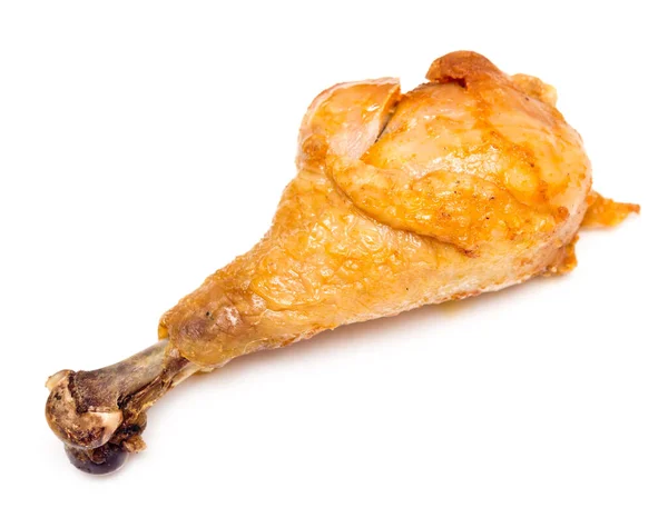 Τηγανητό Πόδι Κοτόπουλου Λευκό Φόντο — Φωτογραφία Αρχείου
