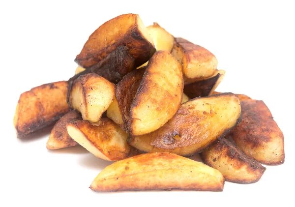 Gebratene Kartoffelkeile Isoliert Auf Weißem Hintergrund — Stockfoto