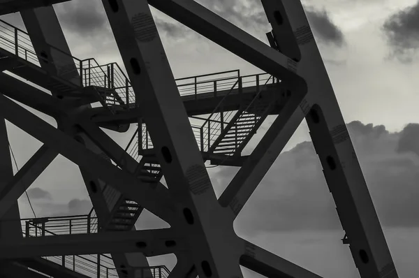 Líneas Escaleras Detalles Puente Moderno Ciudad Moscú Mayo 2014 — Foto de Stock