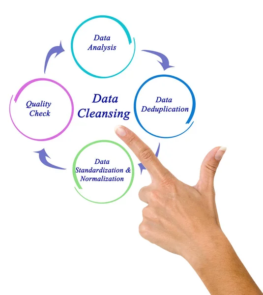 Komponenten Des Datenbereinigungsprozesses — Stockfoto