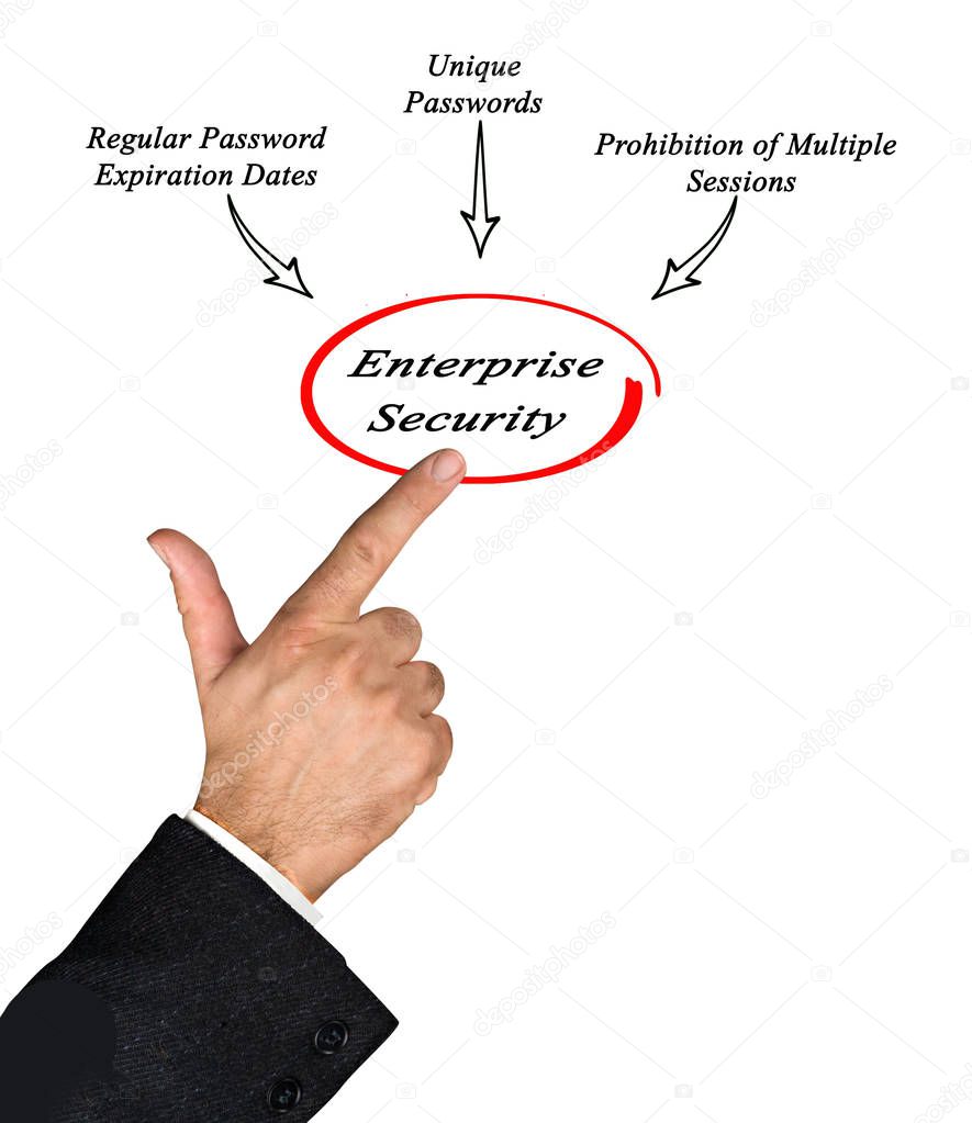Man presenting Components of Enterprise Security 