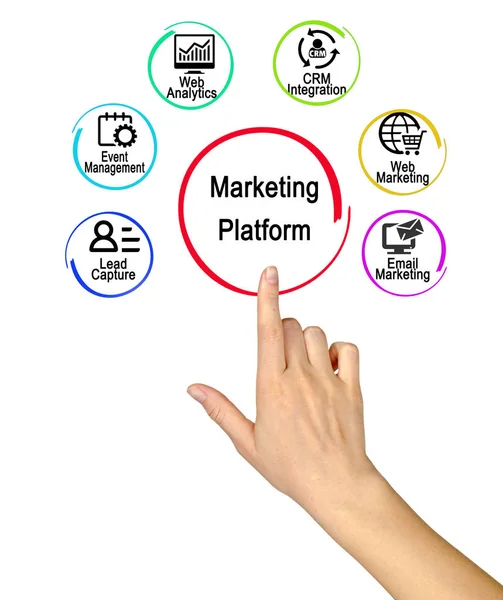 Seis Funciones Plataforma Marketing — Foto de Stock