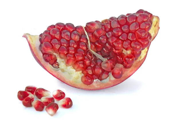 Open Pomegranate Arils Isolated White Background — Stock Photo, Image