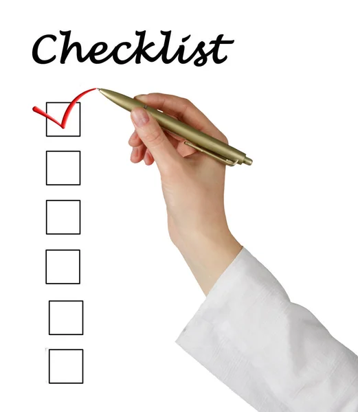 Woman Filling Check List — Stock Photo, Image