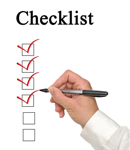 Man Vullen Checklist — Stockfoto
