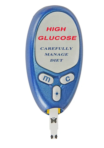 Home Glucose Meter Warning Message — Stock Photo, Image