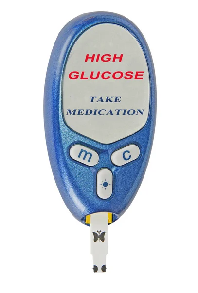 Home Glucose Meter Warning Message — Stock Photo, Image