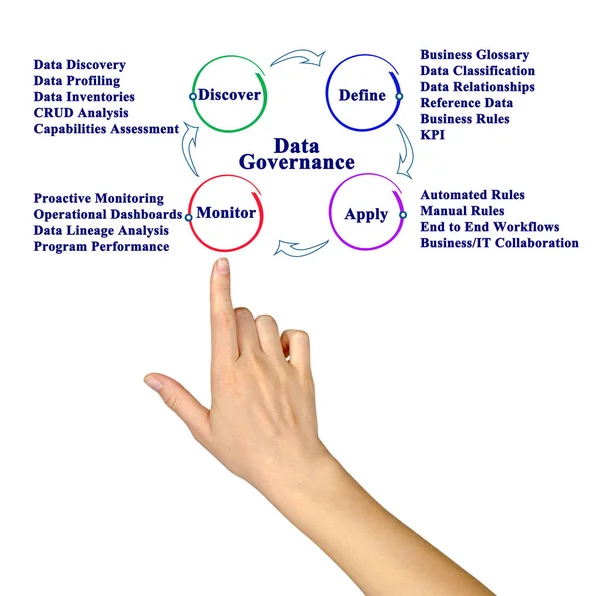 Componenten Van Data Governance Proces — Stockfoto