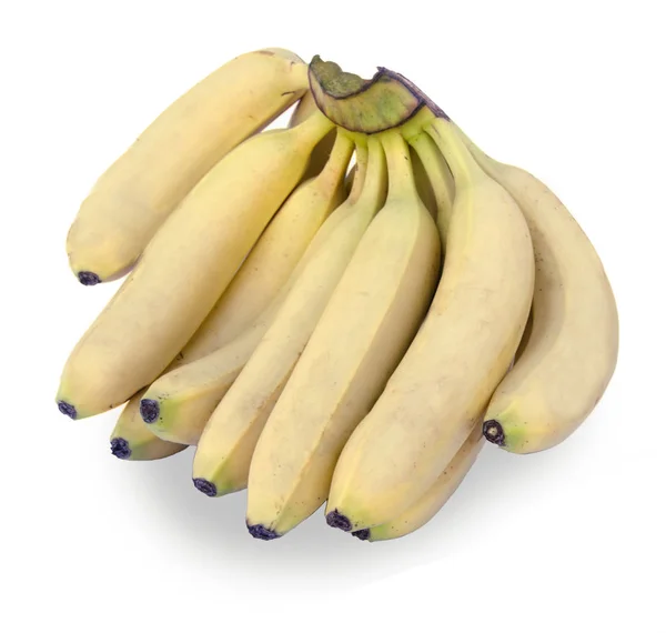 Agrupamento Bananas Isoladas Sobre Fundo Branco — Fotografia de Stock