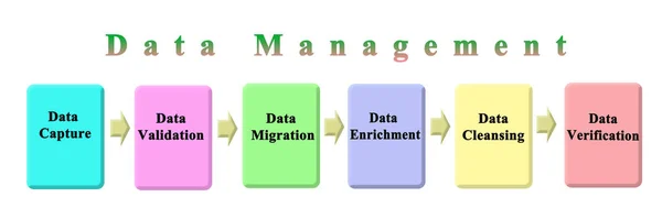 Enam langkah Manajemen Data — Stok Foto