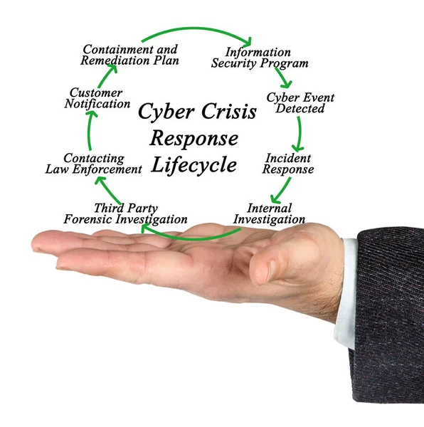 Lebenszyklus der Reaktion auf Cyber-Krisen — Stockfoto