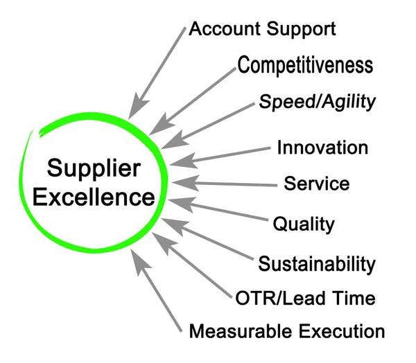 Neun Komponenten von Supplier Excellence — Stockfoto