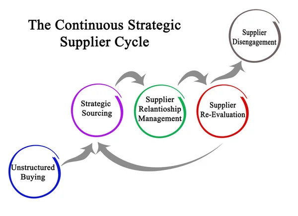 Componenten van continue strategische leveranciers cyclus — Stockfoto