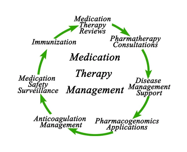 Componentes de la gestión de las terapias de medicación — Foto de Stock
