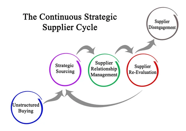 Komponenter i kontinuerlig strategisk leverantörs cykel — Stockfoto