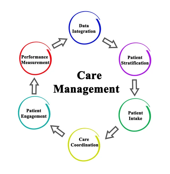 Șase componente ale managementului îngrijirii — Fotografie, imagine de stoc