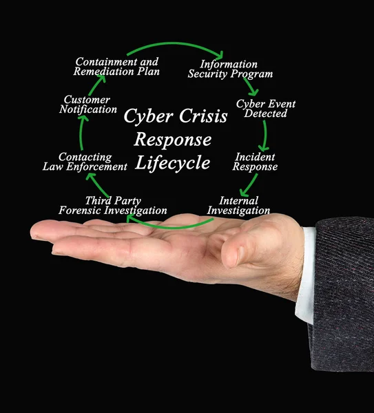 Presentación del Ciclo de Vida de Respuesta a Crisis Cibernética — Foto de Stock