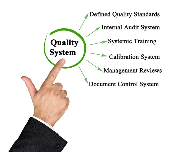 Seis componentes del sistema de calidad — Foto de Stock