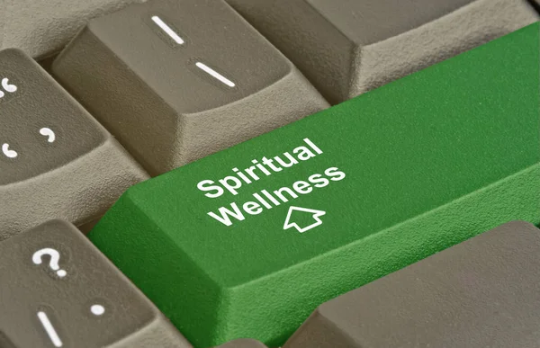 Keyboard Key Spiritual Wellness — Stock Photo, Image