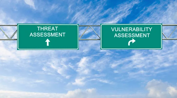 Road Signs Threat Vulerability Assessment — Stock Photo, Image