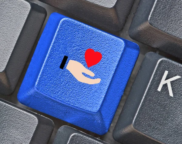 Keyboard Key Love — Stock Photo, Image