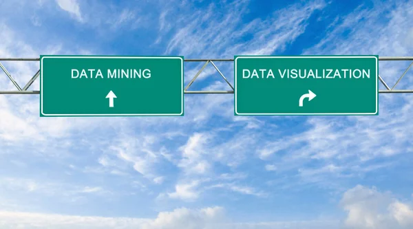 Veri Madenciliği Vizüalizasyon Için Yol Işaretleri — Stok fotoğraf