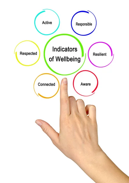 Six Indicators Wellbeing Aged — Stock Photo, Image
