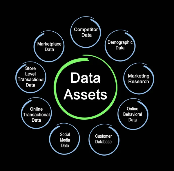 Nine Kinds Business Data Assets — Stock Photo, Image