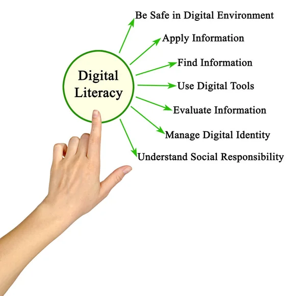 Siete Habilidades Necesarias Para Alfabetización Digital — Foto de Stock