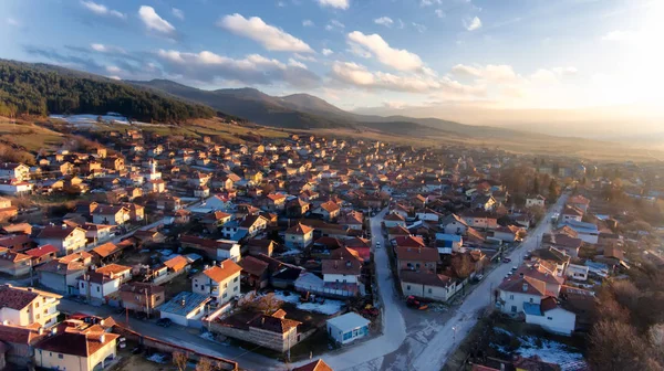 Luftbild Der Drohne Das Schöne Kleine Dorf Dorkovo Den Bulgarischen — Stockfoto