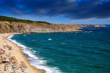 Bulgaristan Karadeniz,Sinemorets köyü sahilinden havadan görünümü