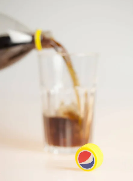 Dorkovo Bulgarien April 2019 Pepsi Cola Cap Över Den Blå — Stockfoto